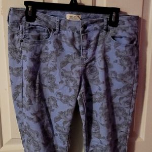 Lilac flower jeans